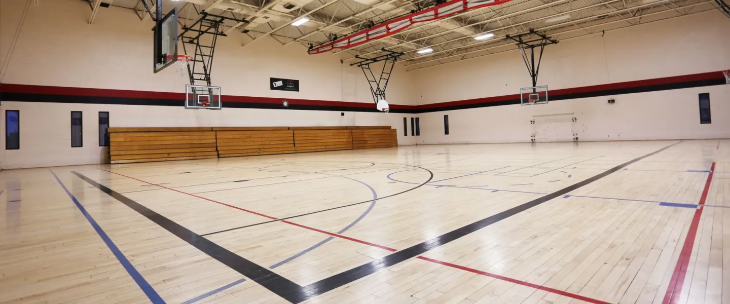 Gymnasium with basketball nets