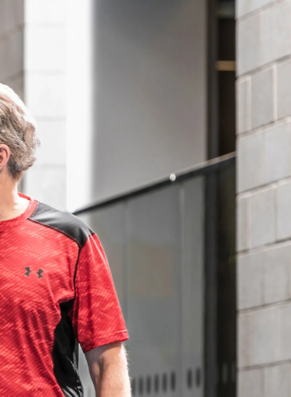 Group of three walking around smiling