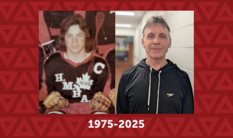 a photo of the same man in 1975 and in 2025