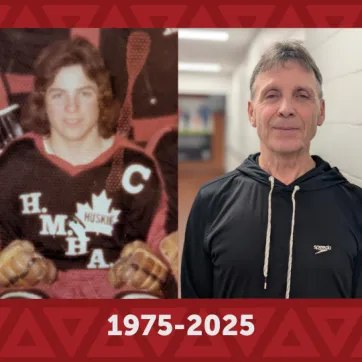 a photo of the same man in 1975 and in 2025