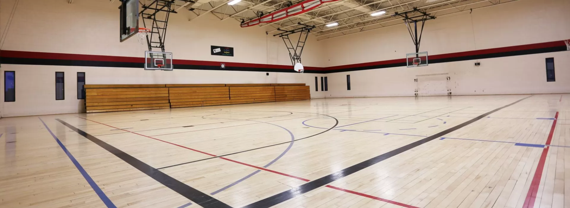 Gymnasium with basketball nets